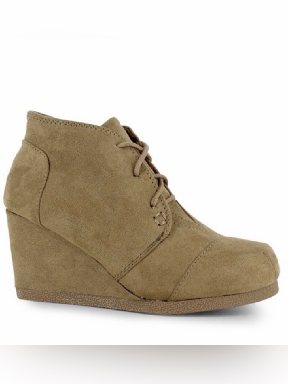 Girl’s Marbella Grace Tan Lace-Up Wedge Booties
